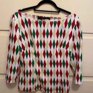 Pinup Couture Holiday Harlequin Sabrina L EUC